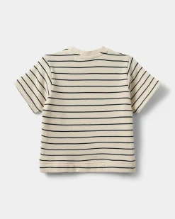 THEISSB T-SHIRT - Antique White w Blue