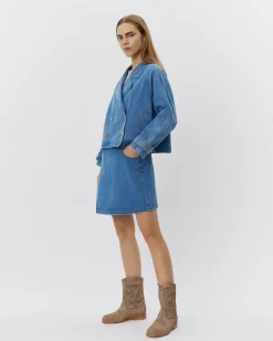 THINASW SKIRT - Denim blue