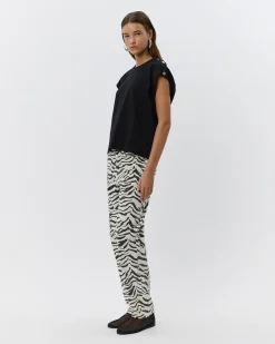 TOKYOSW ZEBRA JEANS - Light yellow