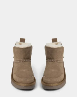 VALESK TEDDY BOOT - Dark sand
