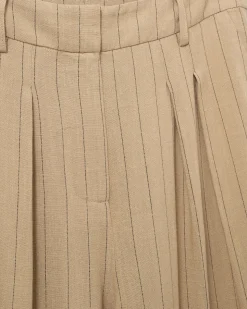 VIVASW TROUSERS - Light Brown Striped