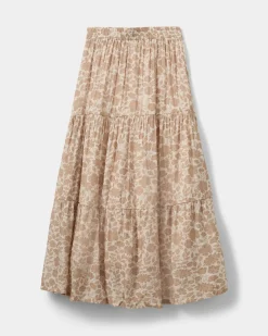 ViviSY Skirt - Flower soft brown