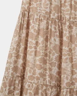 ViviSY Skirt - Flower soft brown
