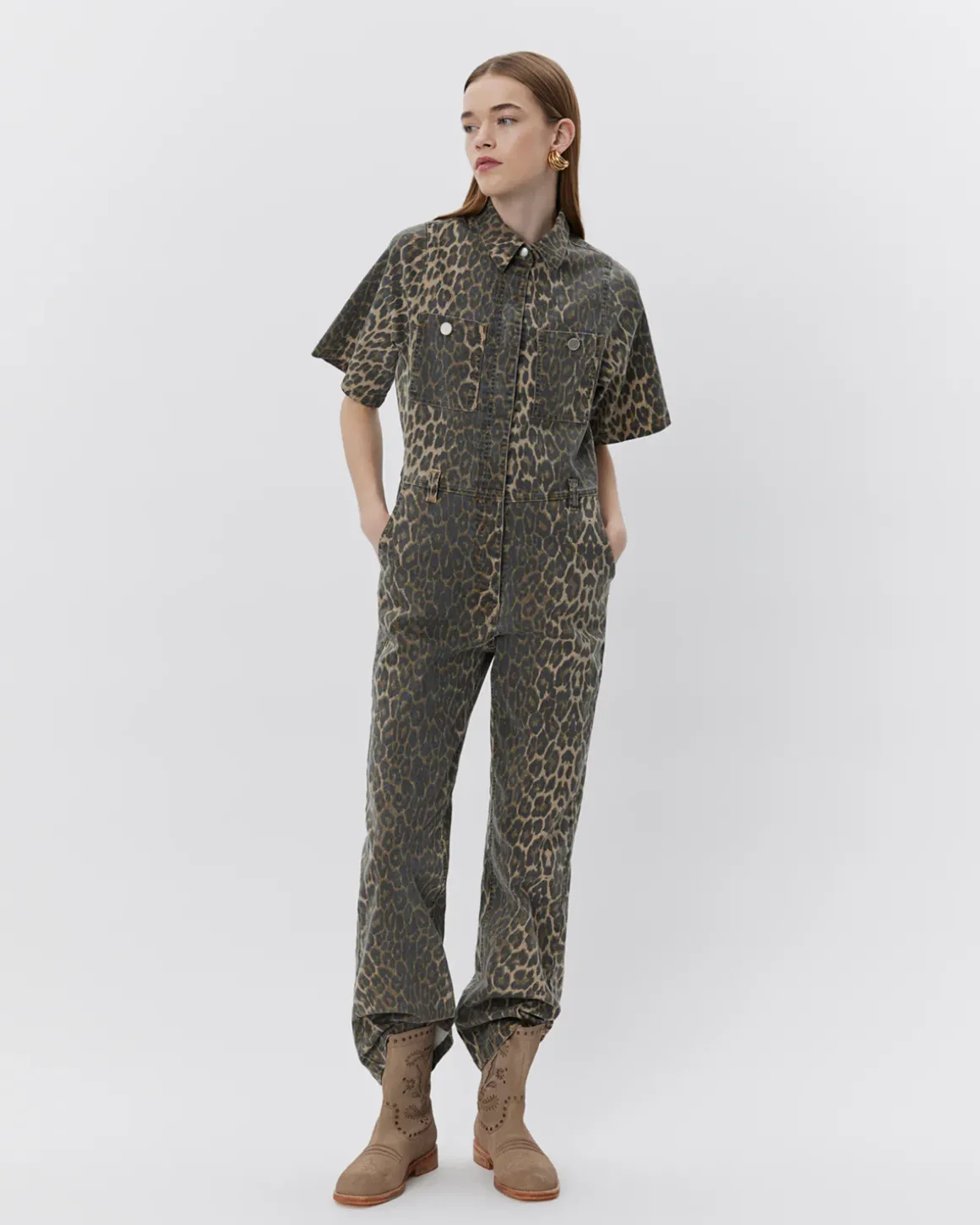 WILMASW JUMPSUIT - Light brown leopard