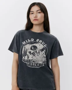 ZENASW T-SHIRT - Stone washed black