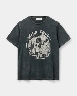 ZENASW T-SHIRT - Stone washed black