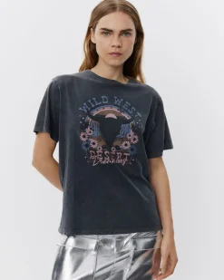 ZENASW T-SHIRT - Stone washed black