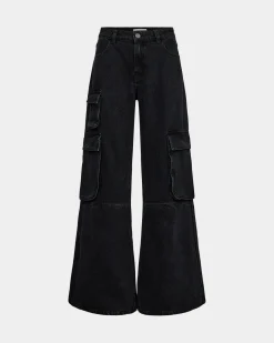 ZILASW TROUSERS - Washed black